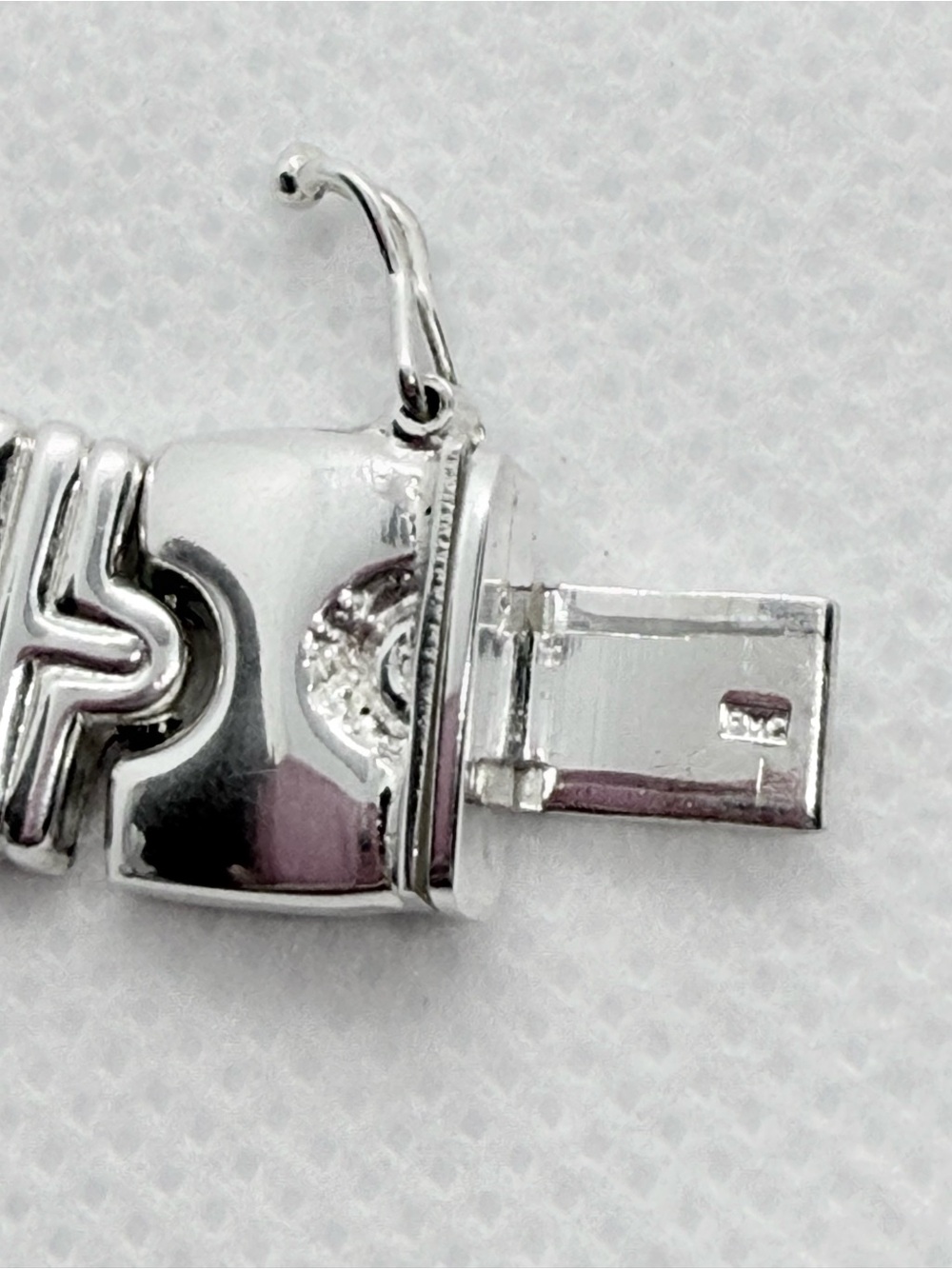 Sterling Silver Link Choker Necklace - Polished Silver - Picture 3 of 16